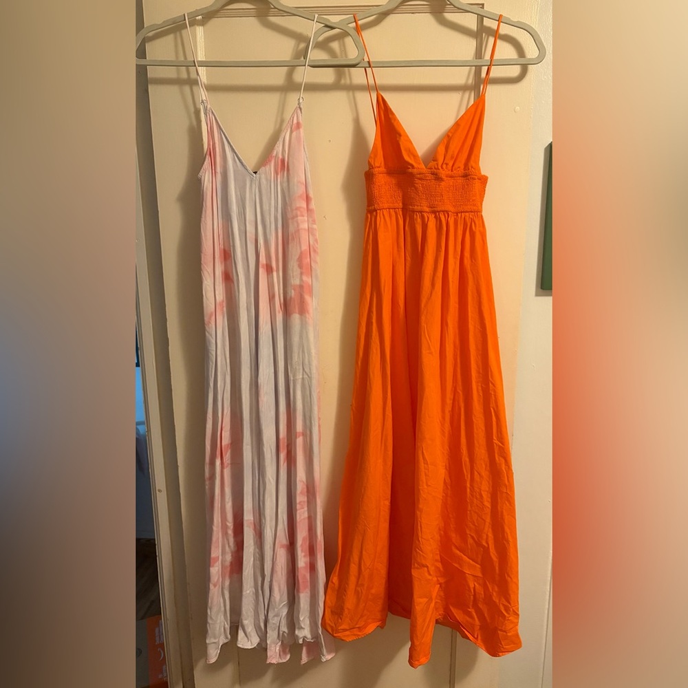 Two long flowy Zara dresses ankle length